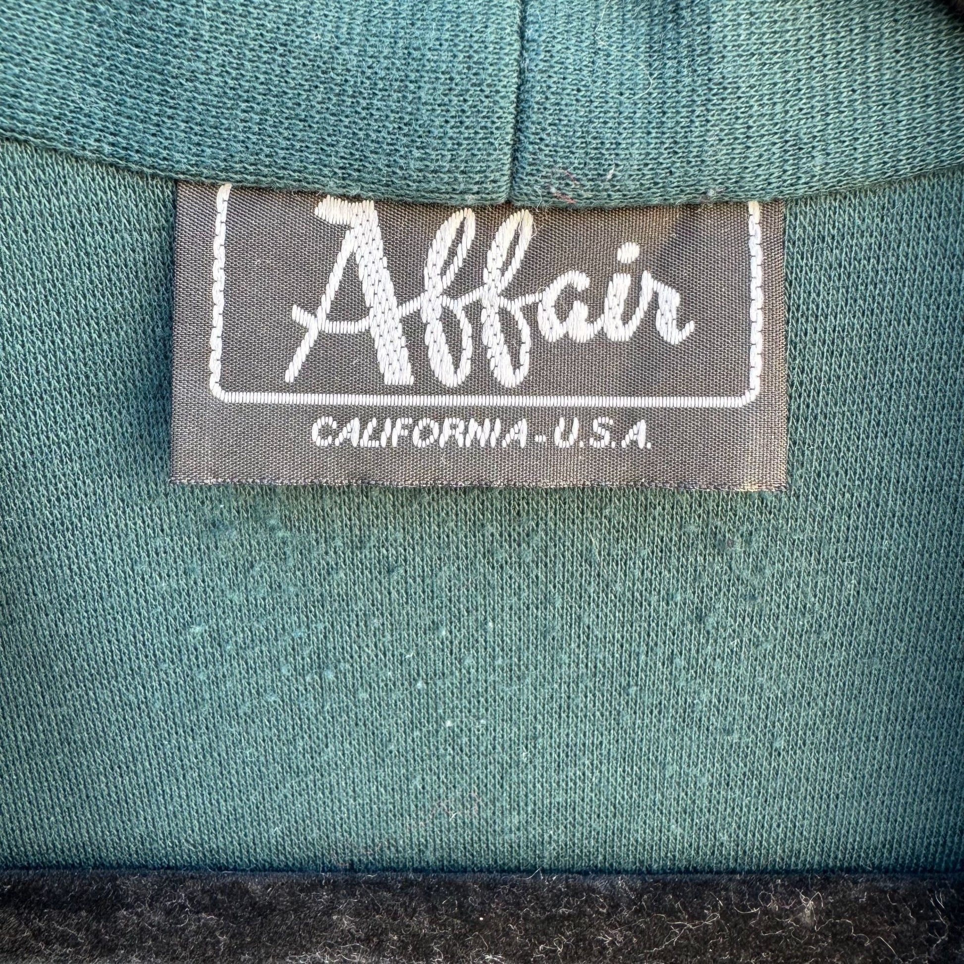 Affair California Vintage Green Decorative Jeweled Buttons Open Front Cardigan