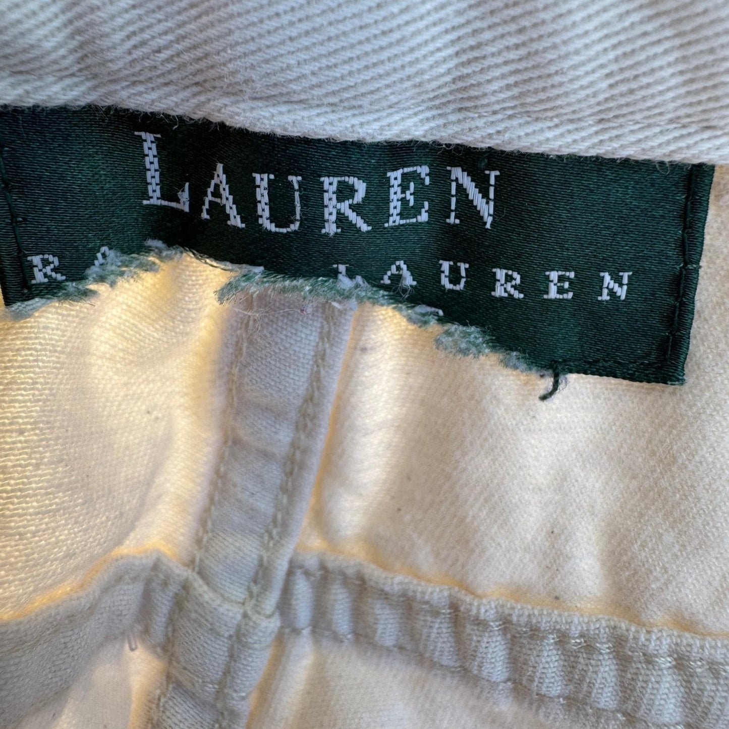Lauren Ralph Lauren Vintage 90s High Waisted Tapered Mom Jeans Cream Womens