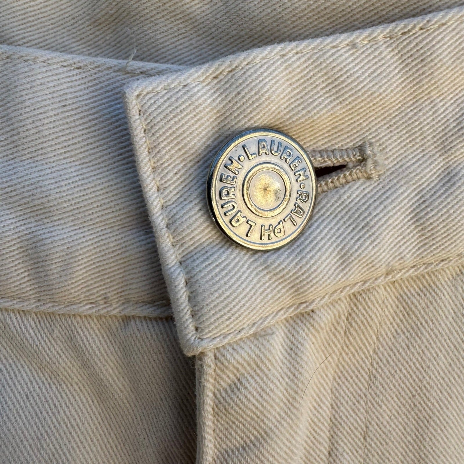 Lauren Ralph Lauren Vintage 90s High Waisted Tapered Mom Jeans Cream Womens