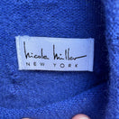 Switch Nicole Miller Cashmere Quiet Luxury Minimalist Turtleneck Sweater Royal Blue 2 image