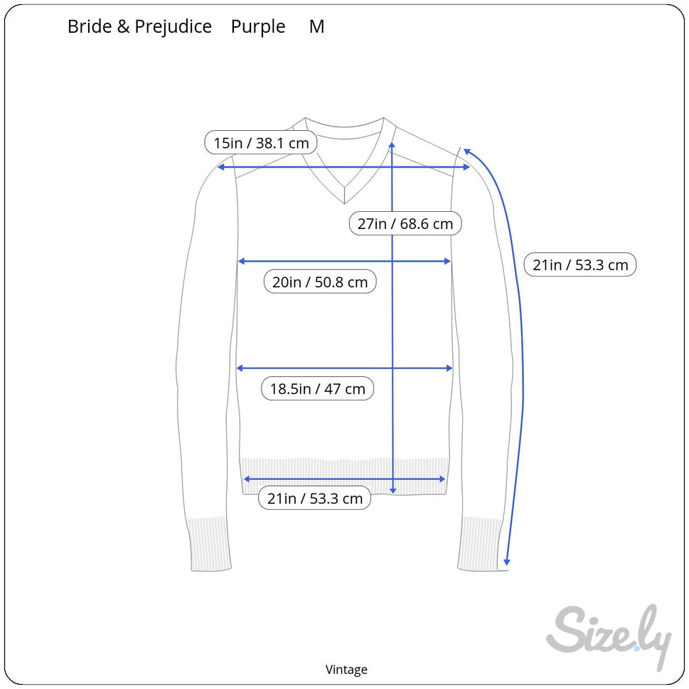 Bride & Prejudice Handmade Purple Womens V-Neck Embroidered Long Sleeve Linen Top