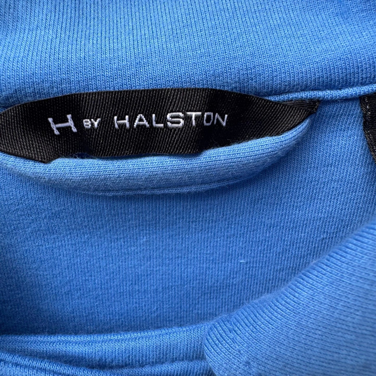 H by Halston Knit Soft Moto Biker Jacket Asymmetrical Zip Blue Womens 12 NEW