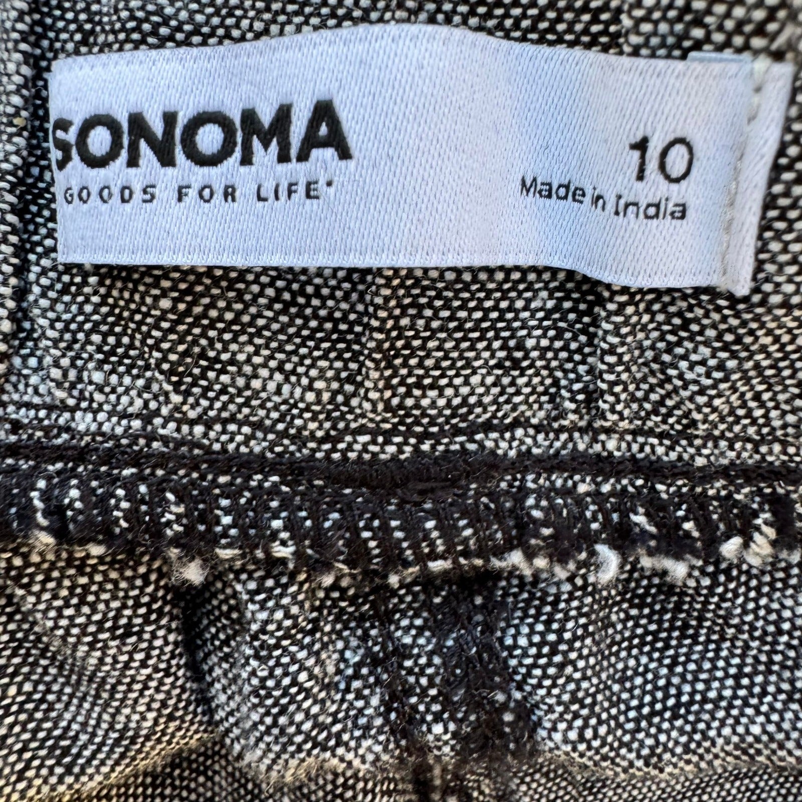 Sonoma Coastal Beachy Linen Utility Cargo Jogger Pants Minimalist Womens 10 NEW