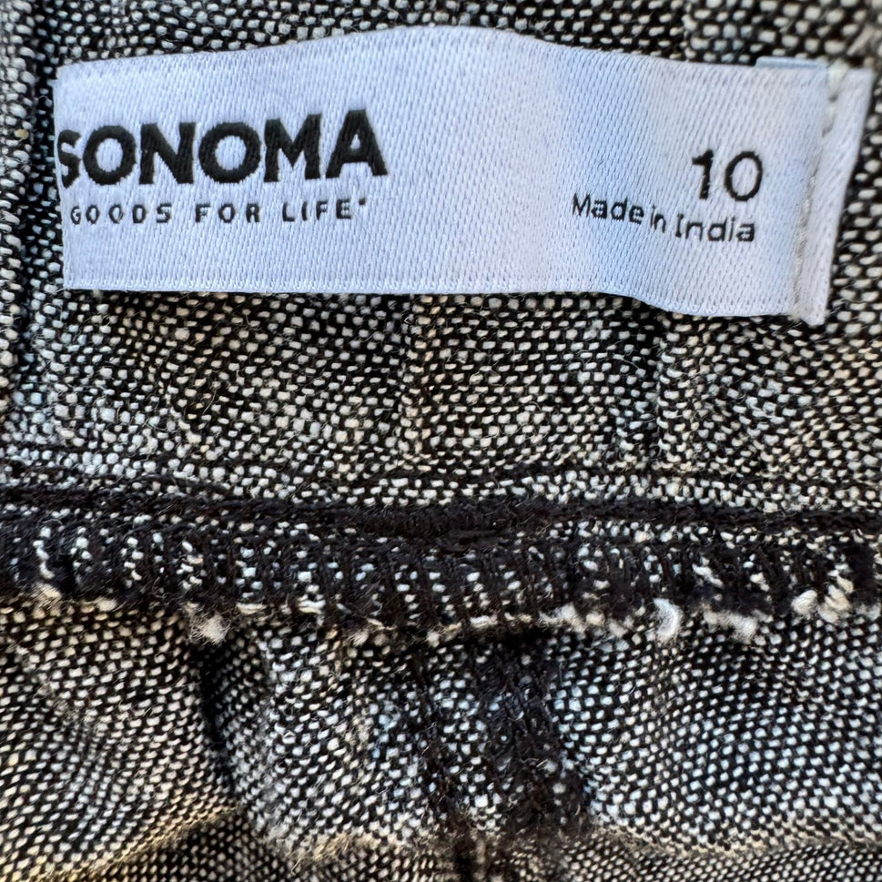 Sonoma Coastal Beachy Linen Utility Cargo Jogger Pants Minimalist Womens 10 NEW