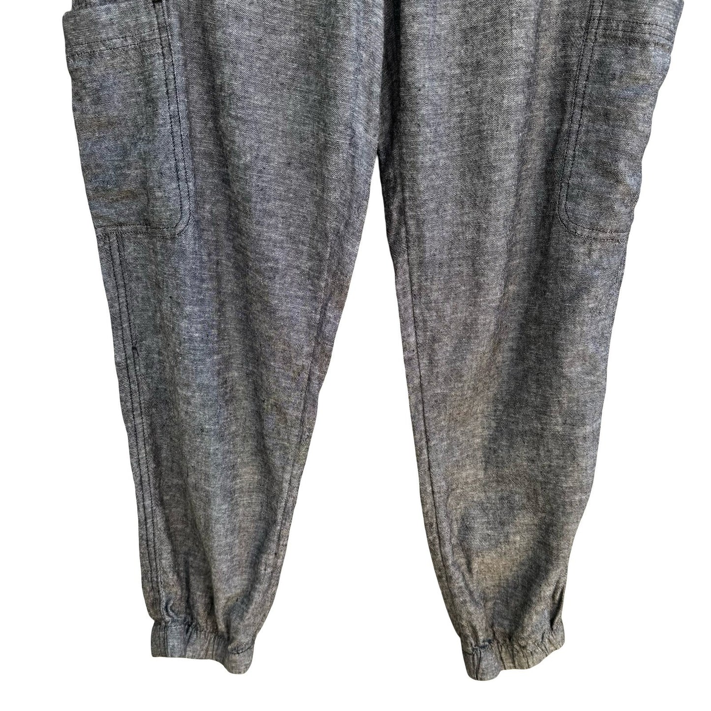 Sonoma Coastal Beachy Linen Utility Cargo Jogger Pants Minimalist Womens 10 NEW