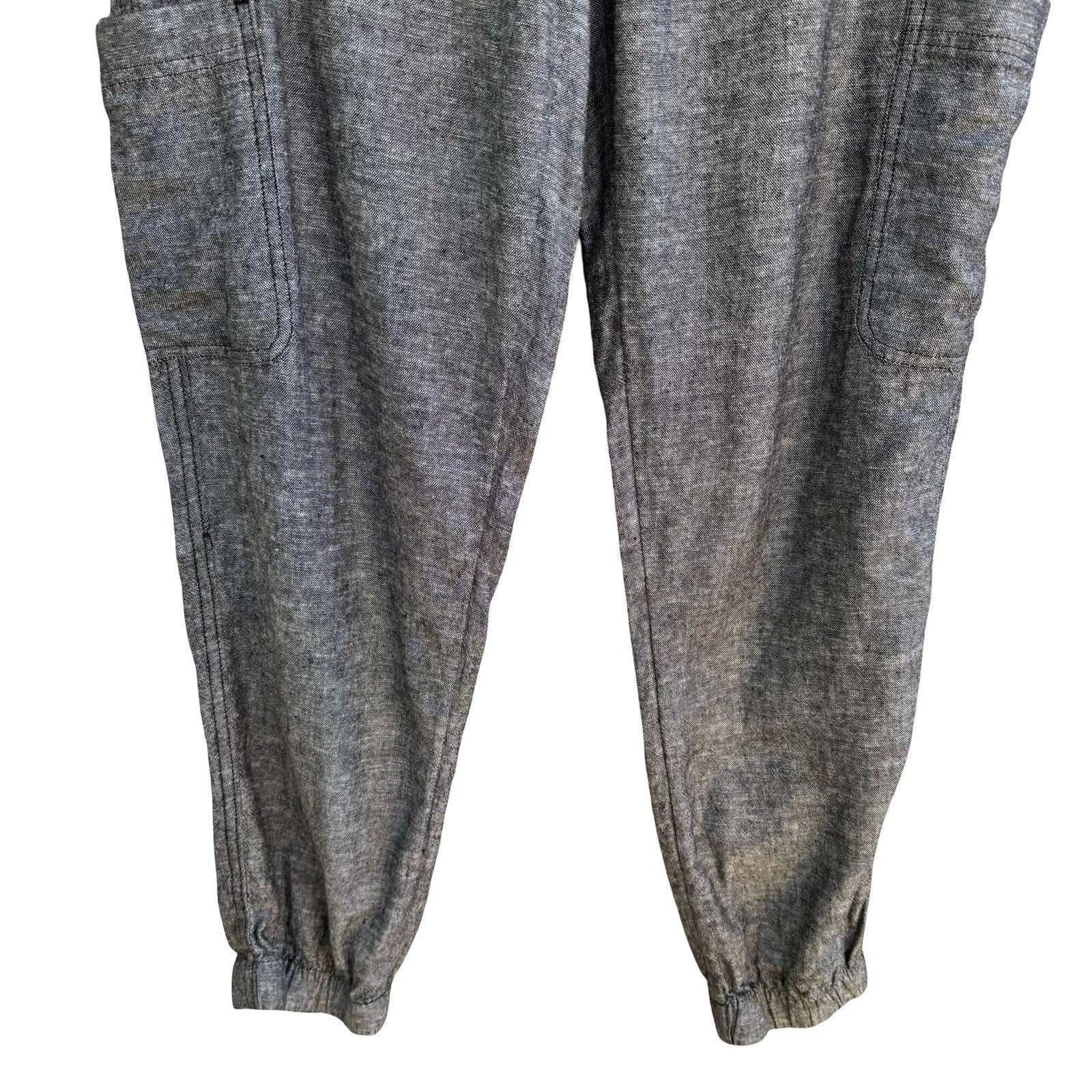 Sonoma Coastal Beachy Linen Utility Cargo Jogger Pants Minimalist Womens 10 NEW