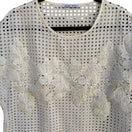 Switch Zara Woman Collection Cream Eyelet Lace Floral Applique Boxy Top Blouse Medium 3 image
