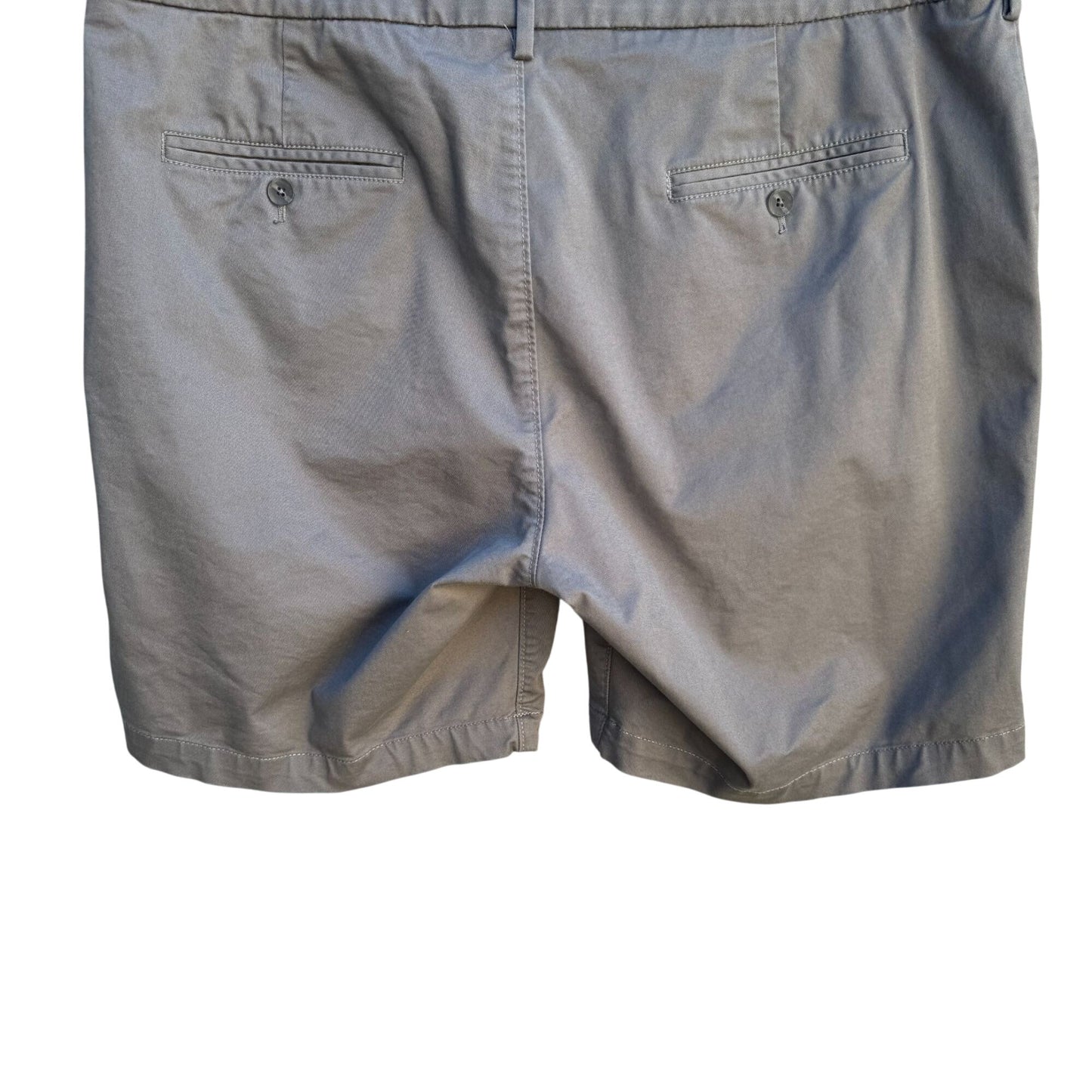 Express Mens Gray Slim Fit Flat Front Preppy Casual Stretch Chino Short 38x8