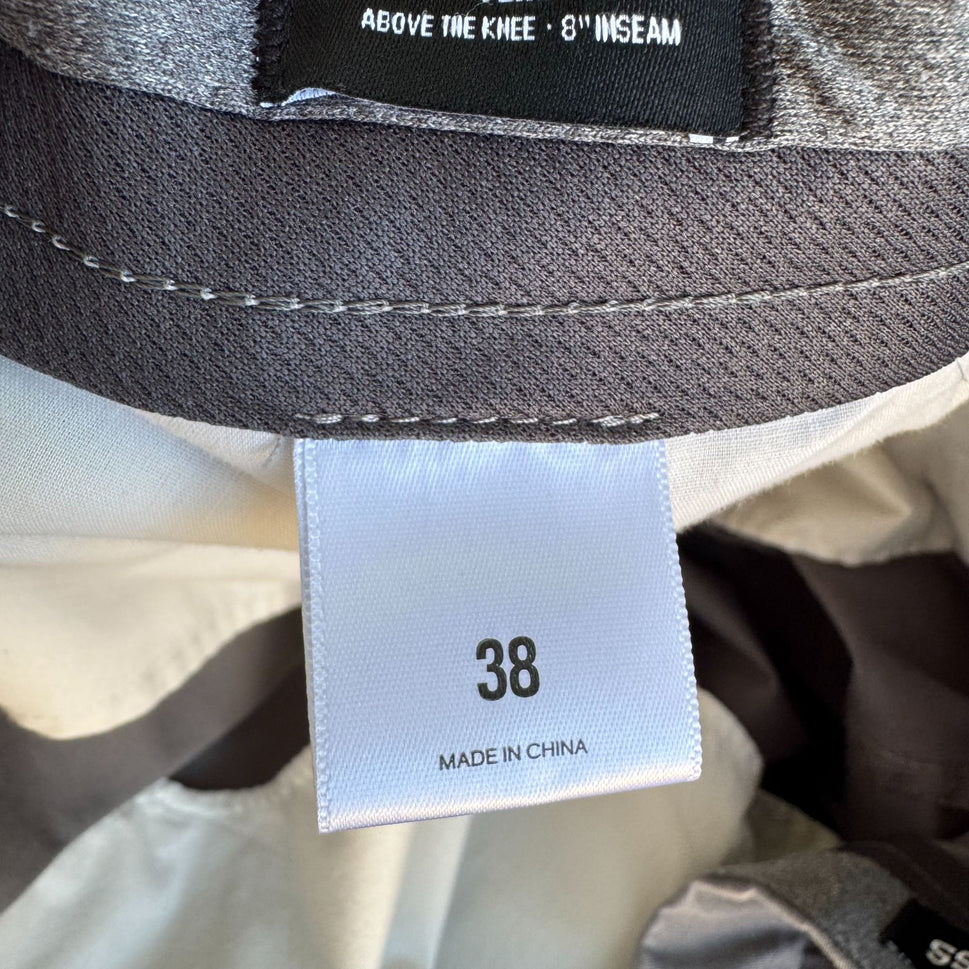 Express Mens Gray Slim Fit Flat Front Preppy Casual Stretch Chino Short 38x8