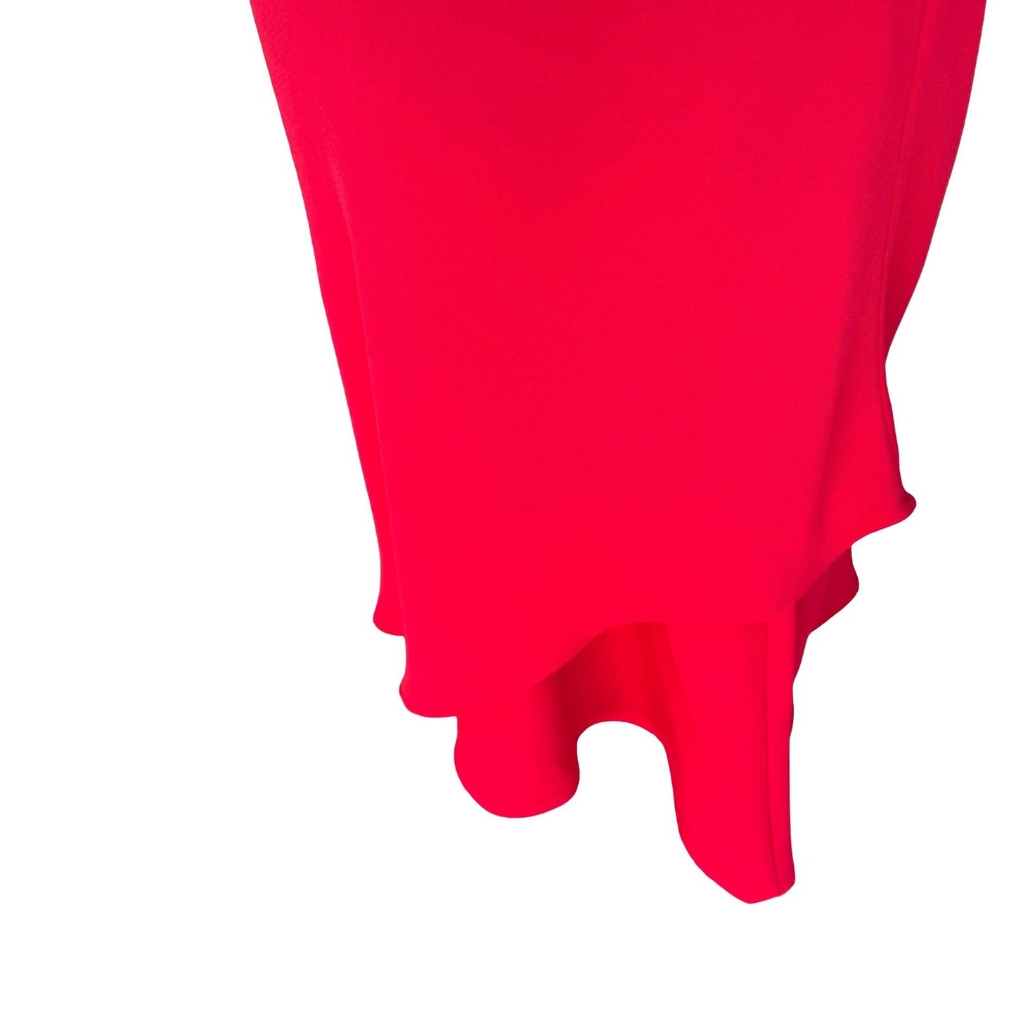 Scarlett Red V-Neck Flutter Sleeve Tulip Hem Cocktail Midi Sheath Dress Womens 8