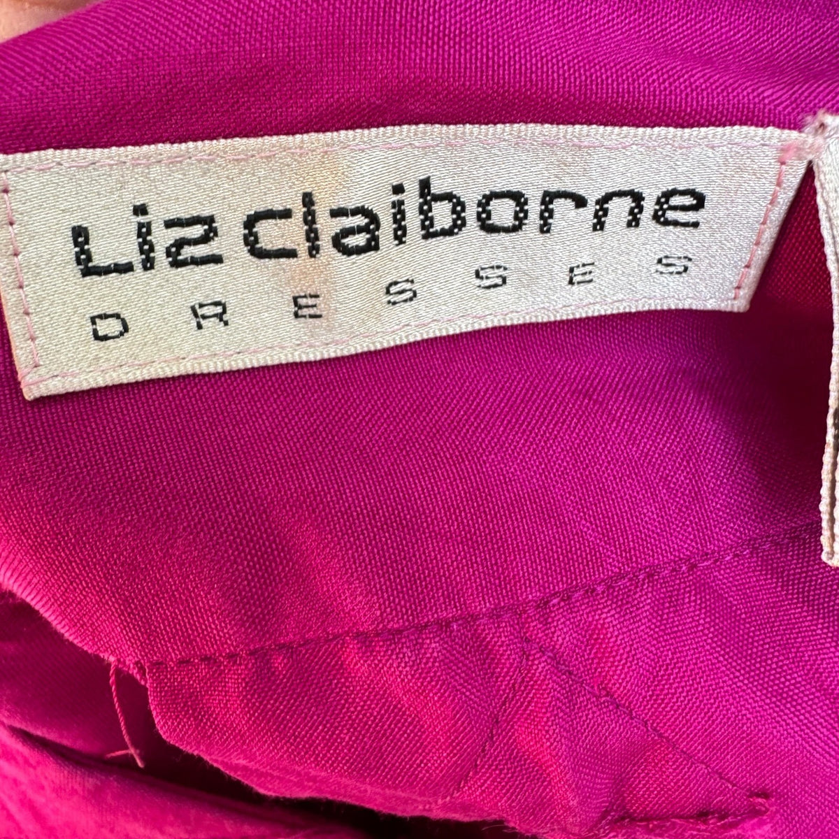 Liz Claiborne Vintage 80s 90s Silk Barbiecore Belted Crest Shirt Dress Pink 4