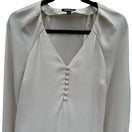 Switch Express Womens S Cream V-Neck Bishop Sleeve Blouse Romantic Coquette Feminine 3 image