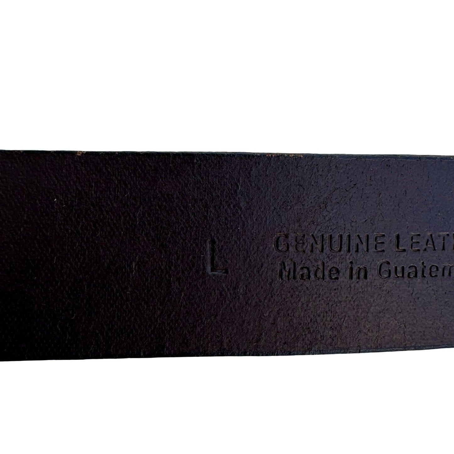 Mens Large Brown Genuine Leather Belt Silver Buckle Made in Guatemala Casual