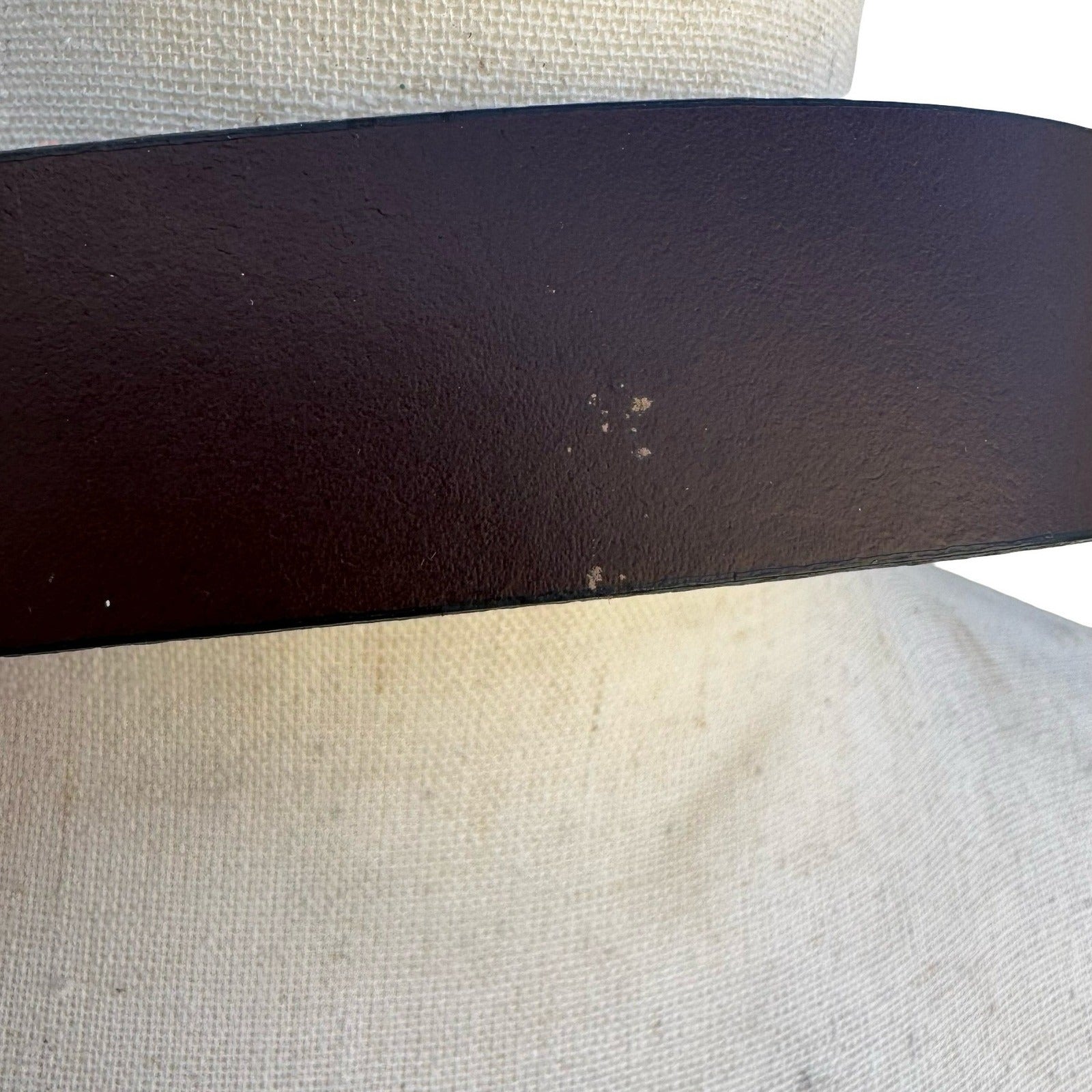 Mens Large Brown Genuine Leather Belt Silver Buckle Made in Guatemala Casual