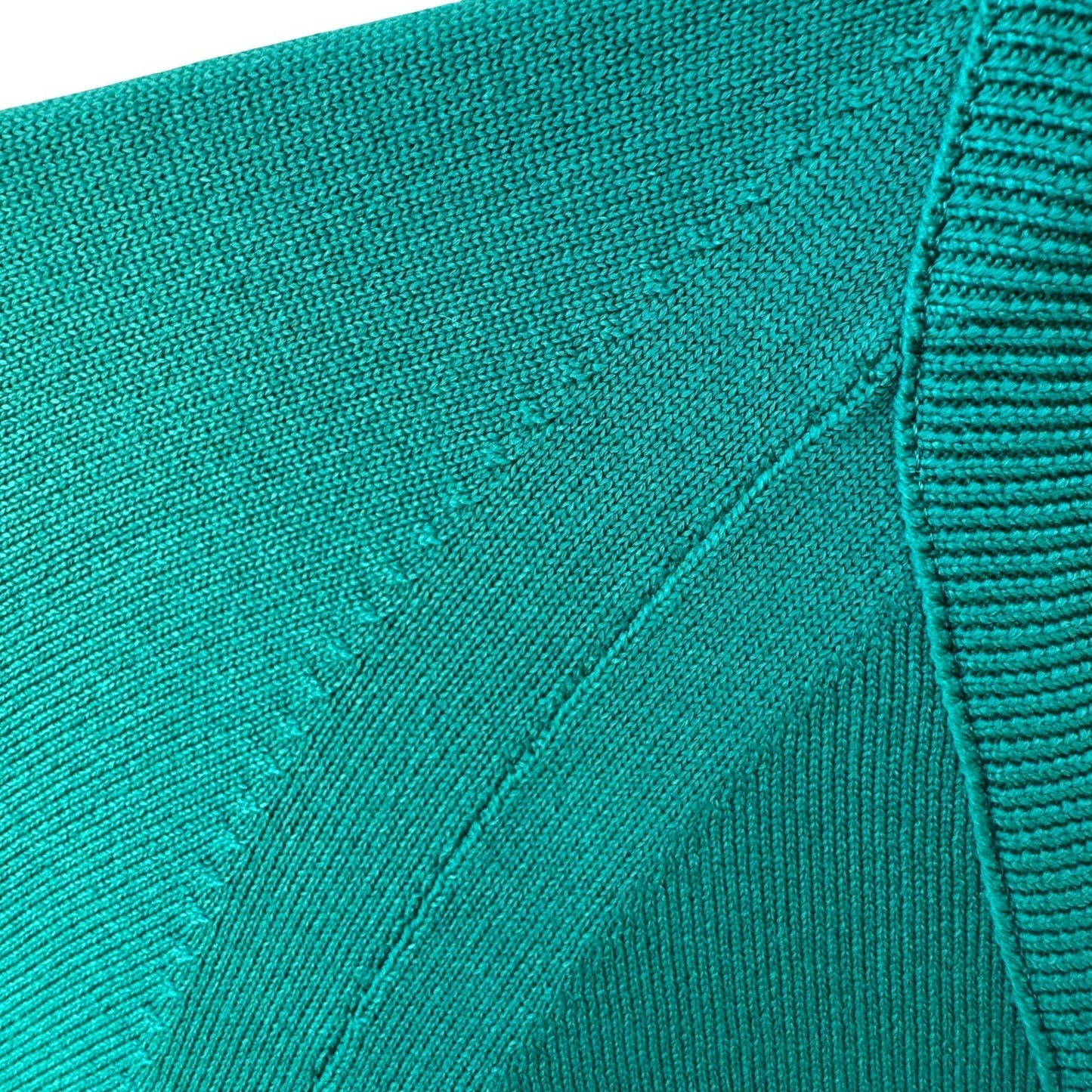 Vintage 70s Emerald Green V-Neck Raglan Sleeve Fine Knit Sweater Womens Small