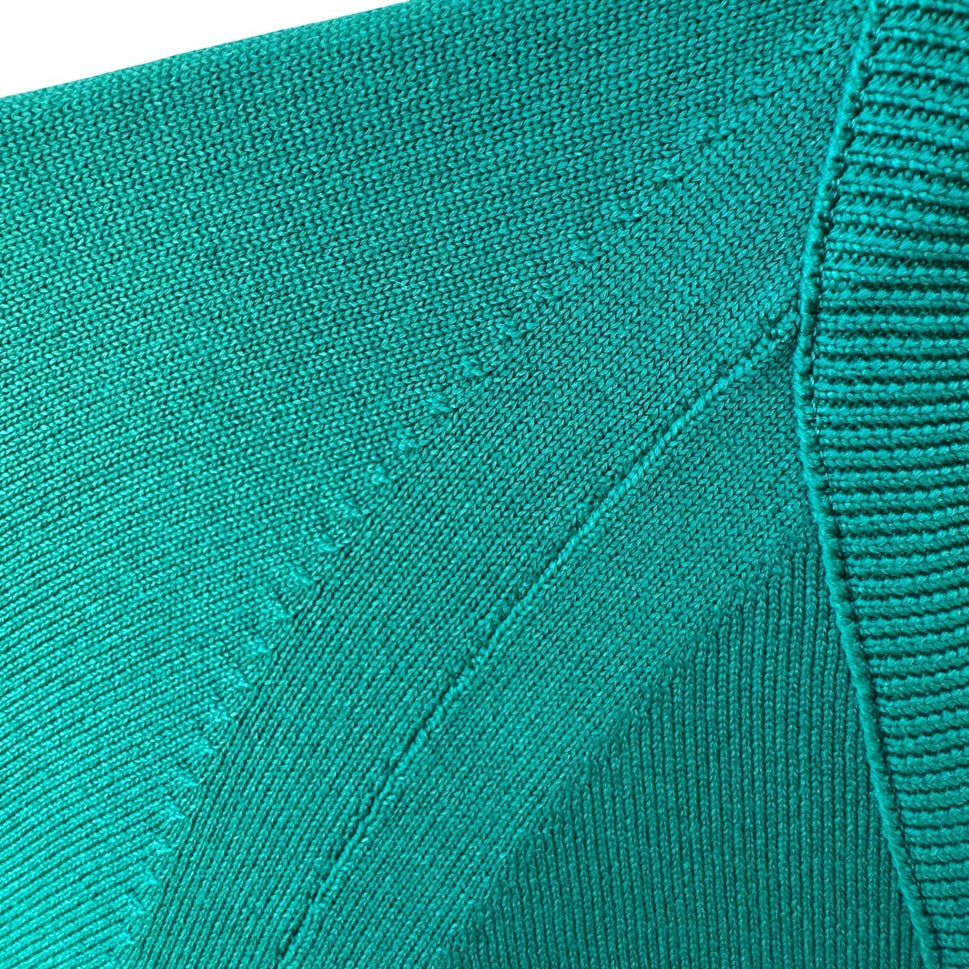 Vintage 70s Emerald Green V-Neck Raglan Sleeve Fine Knit Sweater Womens Small