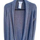 Switch Skinnygirl Womens Draped Front Ribbed Open Front Knit Cardigan Sweater Grey S 3 image