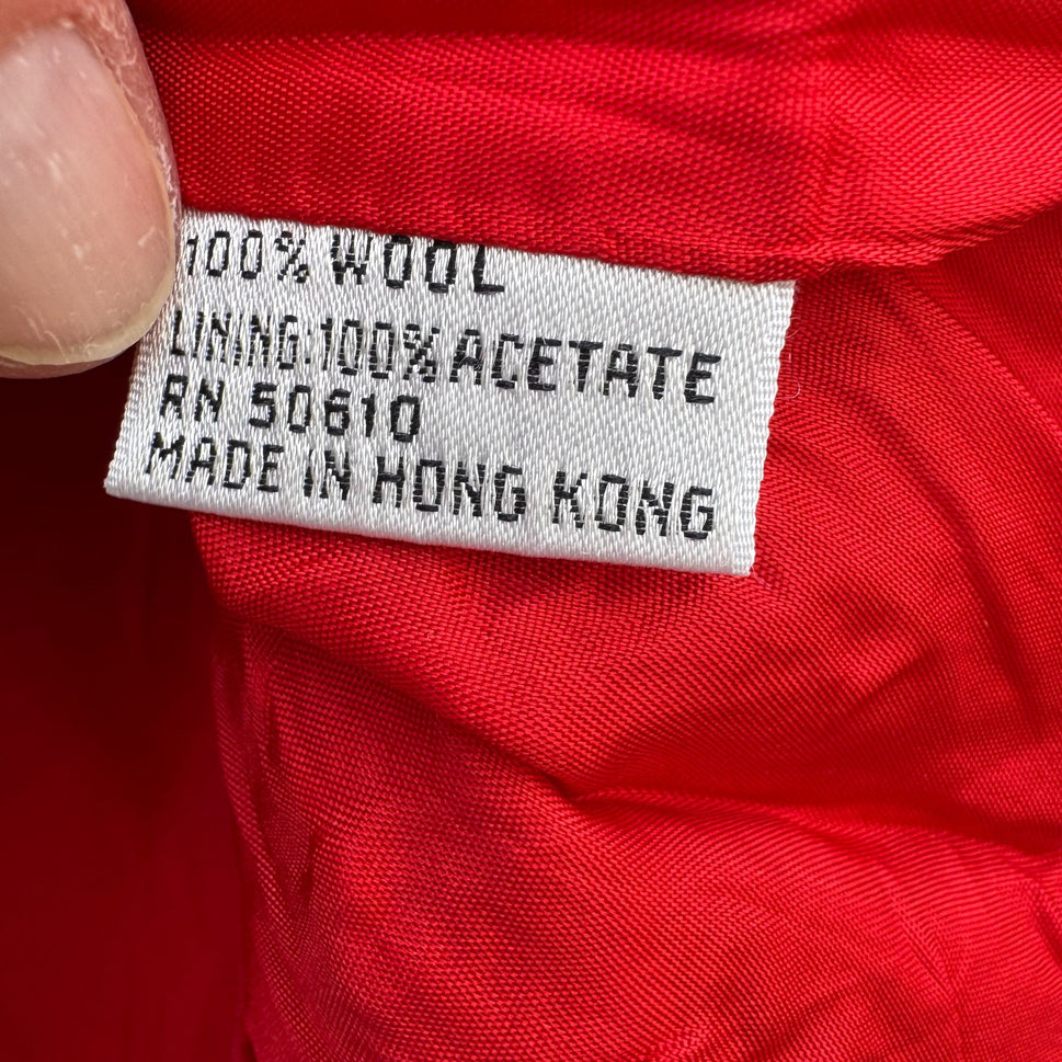 Kasper ASL Vintage Wool Red Button-Up Blazer Jacket Womens 2 Preppy Professional