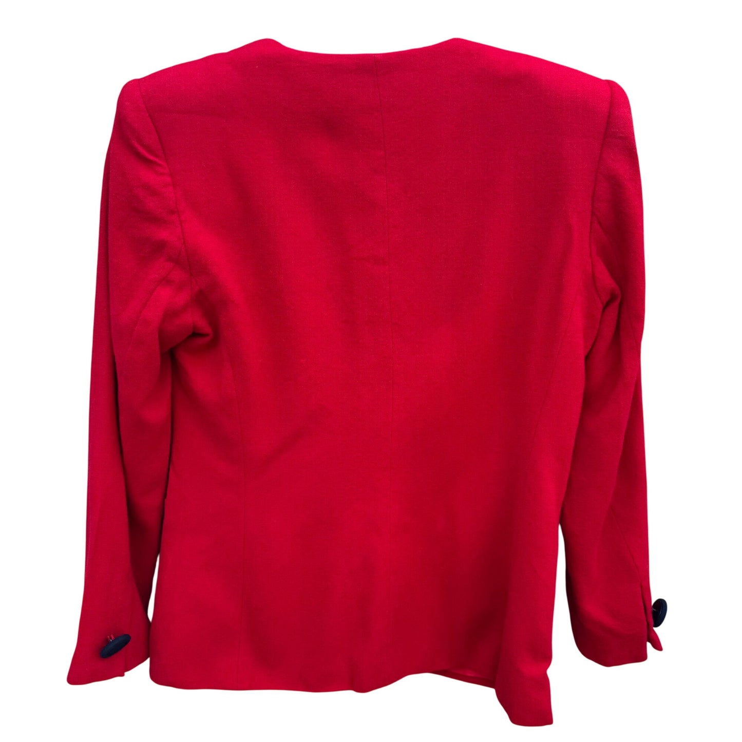 Kasper ASL Vintage Wool Red Button-Up Blazer Jacket Womens 2 Preppy Professional