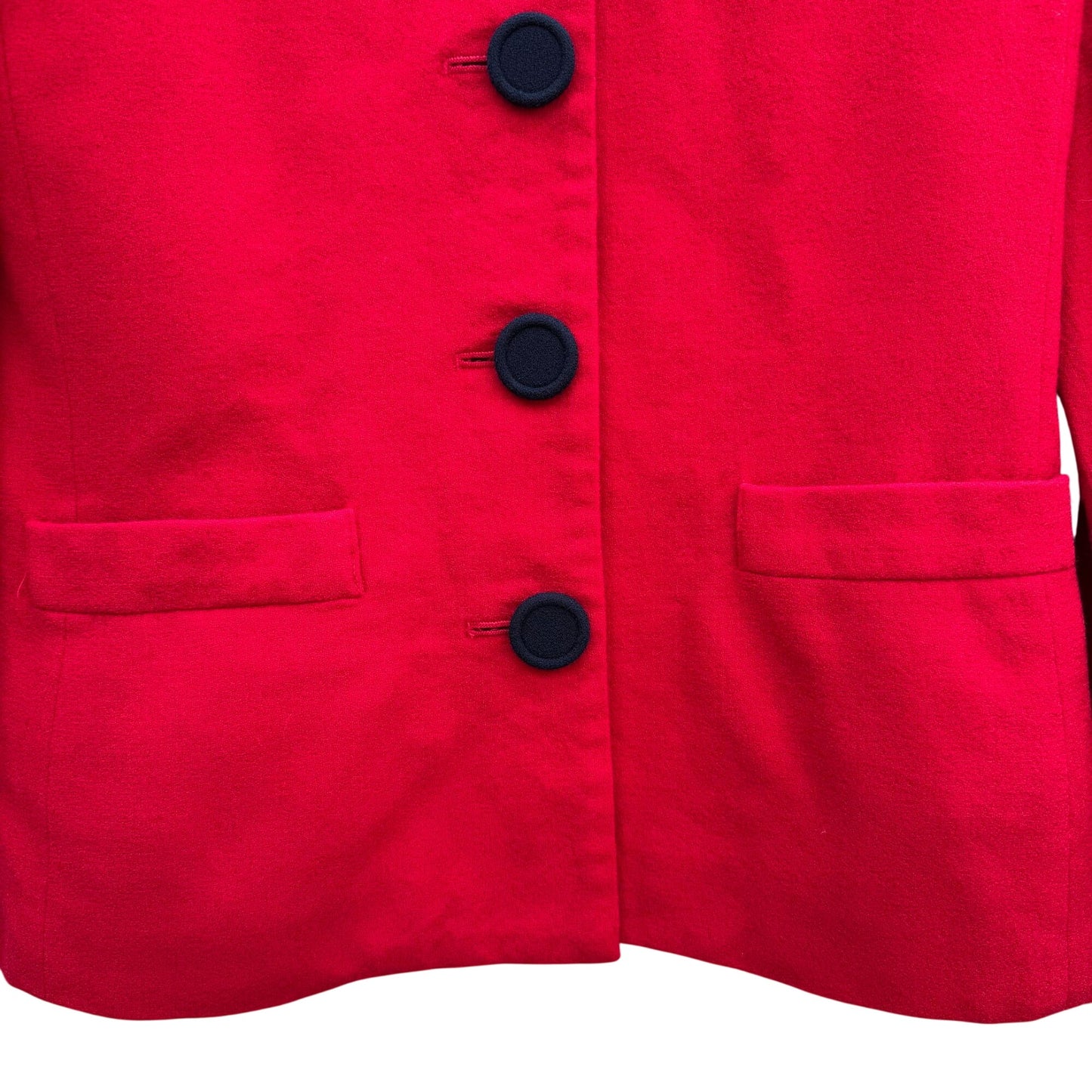 Kasper ASL Vintage Wool Red Button-Up Blazer Jacket Womens 2 Preppy Professional
