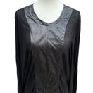 Switch Poleci Y2K Goth Edgy Avant Garde Mixed Media Batwing Sleeve Top Leather Panel S 3 image