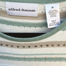 Switch Alfred Dunner Womens Striped Beaded Sequin Knit Sweater M Green/Brown 3/4 Sleeve 2 image