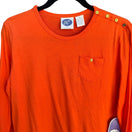 Switch Diane Gilman DG2 Orange Long Sleeve Button Shoulder Pocket Top Womens Medium NEW 2 image