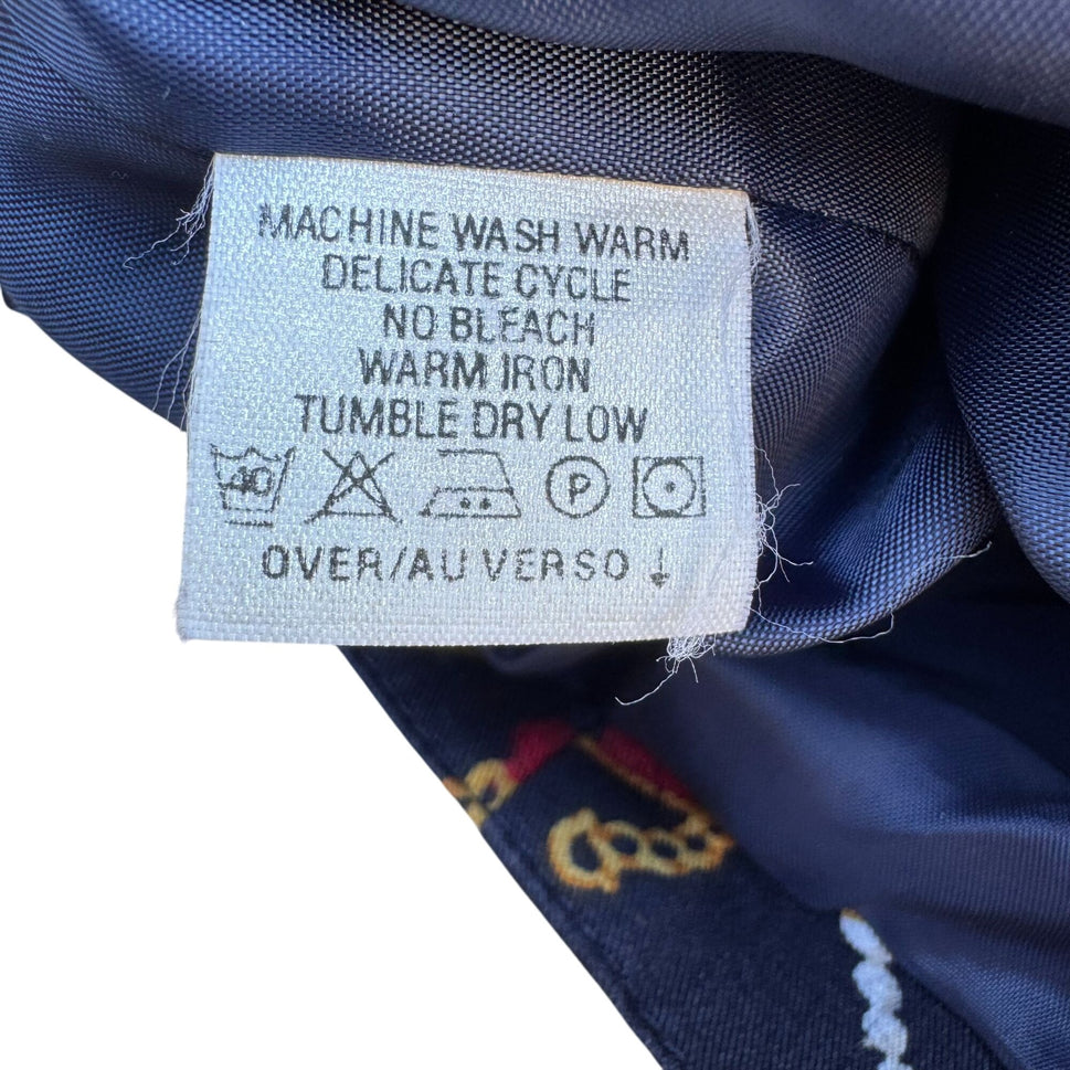 LizSport Vintage Womens Colorful Cropped Chain Trinket Print Gold Button Vest 6