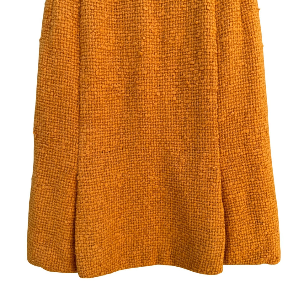 Eres Couture Vintage Orange Boucle Wool Tweed Pencil Skirt Side Talon Zipper XS
