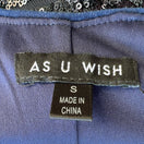 Switch As U Wish Glam Sequin Shimmer Bodycon Dress Cocktail Art Deco Gatsby Navy S NEW 2 image