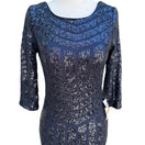 Switch As U Wish Glam Sequin Shimmer Bodycon Dress Cocktail Art Deco Gatsby Navy S NEW 3 image