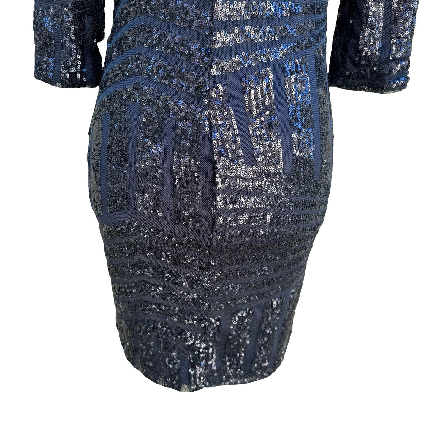 As U Wish Glam Sequin Shimmer Bodycon Dress Cocktail Art Deco Gatsby Navy S NEW