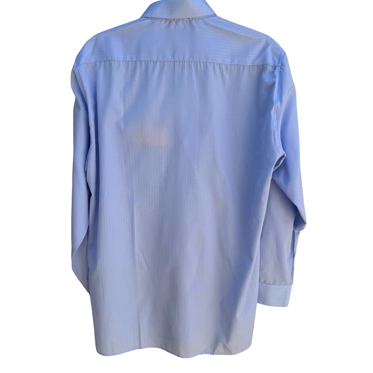 Monticerutti Preppy Minimalist Textured Grid Dress Shirt Pastel Blue Deadstock M
