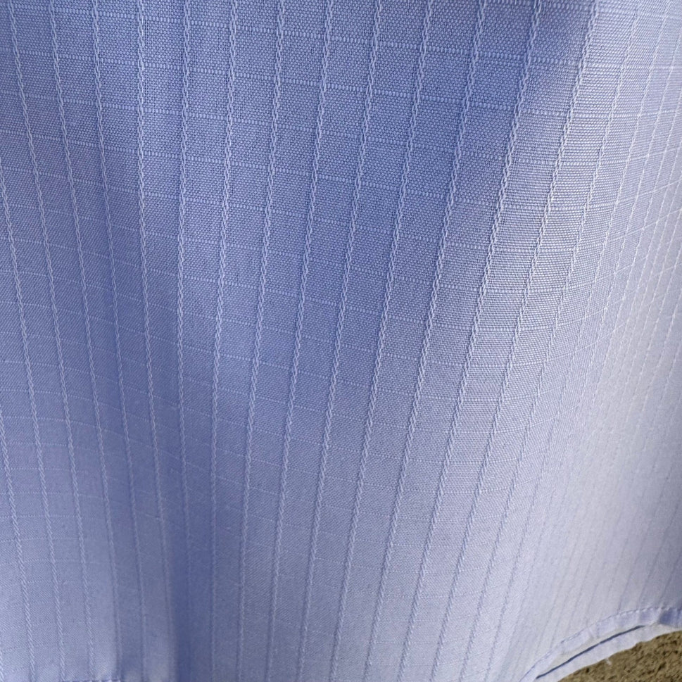 Monticerutti Preppy Minimalist Textured Grid Dress Shirt Pastel Blue Deadstock M