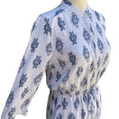 Switch Hollister Blue White Ikat Medallion Button Up Romper S Drawstring Waist Pockets 3 image