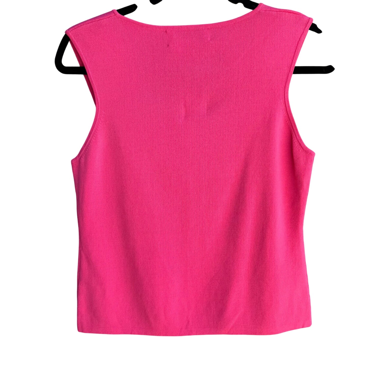 Joseph A Sleeveless Fuchsia Knit Square Neckline Sleeveless Blouse Top New L
