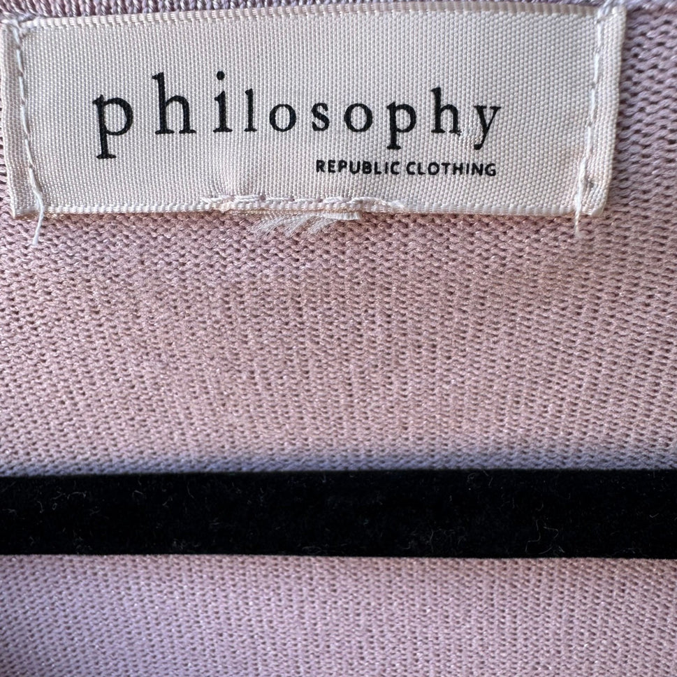 Philosophy Coquette Balletcore Preppy Soft Girl Zip Puff Sleeve Cardigan Sweater