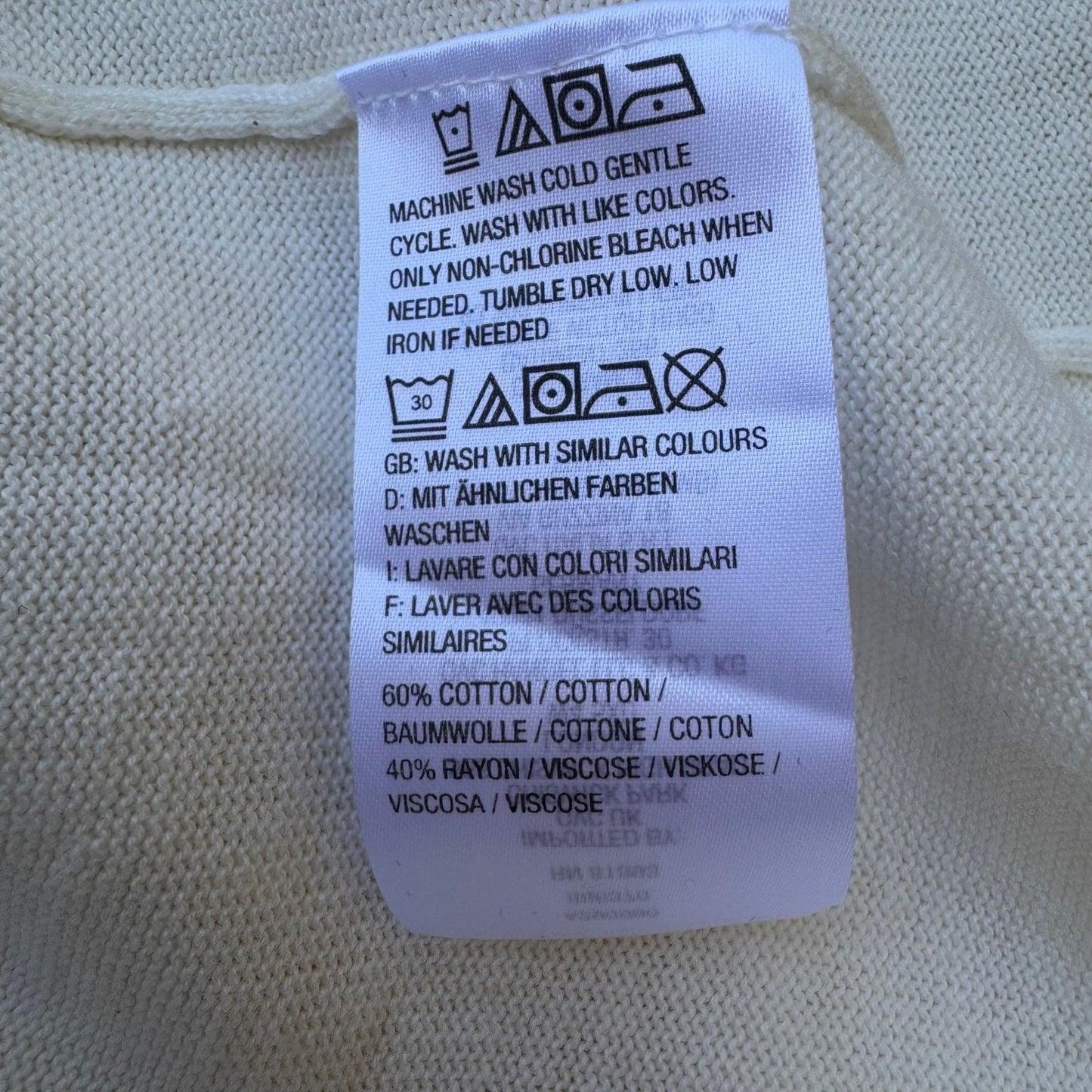 Isaac Mizrahi Minimalist Capsule Wardrobe Knit Cardigan 3/4 Sleeve Cream L NEW
