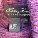 Switch Terry Lewis Vintage Wool Blend Purple Button Cowl Neck Ribbed Knit Sweater S 2 image