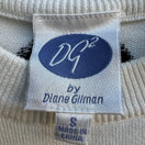 Switch Diane Gilman Polka Dot Minimalist Parisian Chic Retro Mod Knit Sweater White S 2 image