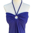 Switch Y2K Purple Halter Midi Dress Braided Rope O-Ring Detail Sleeveless Summer Column 2 image