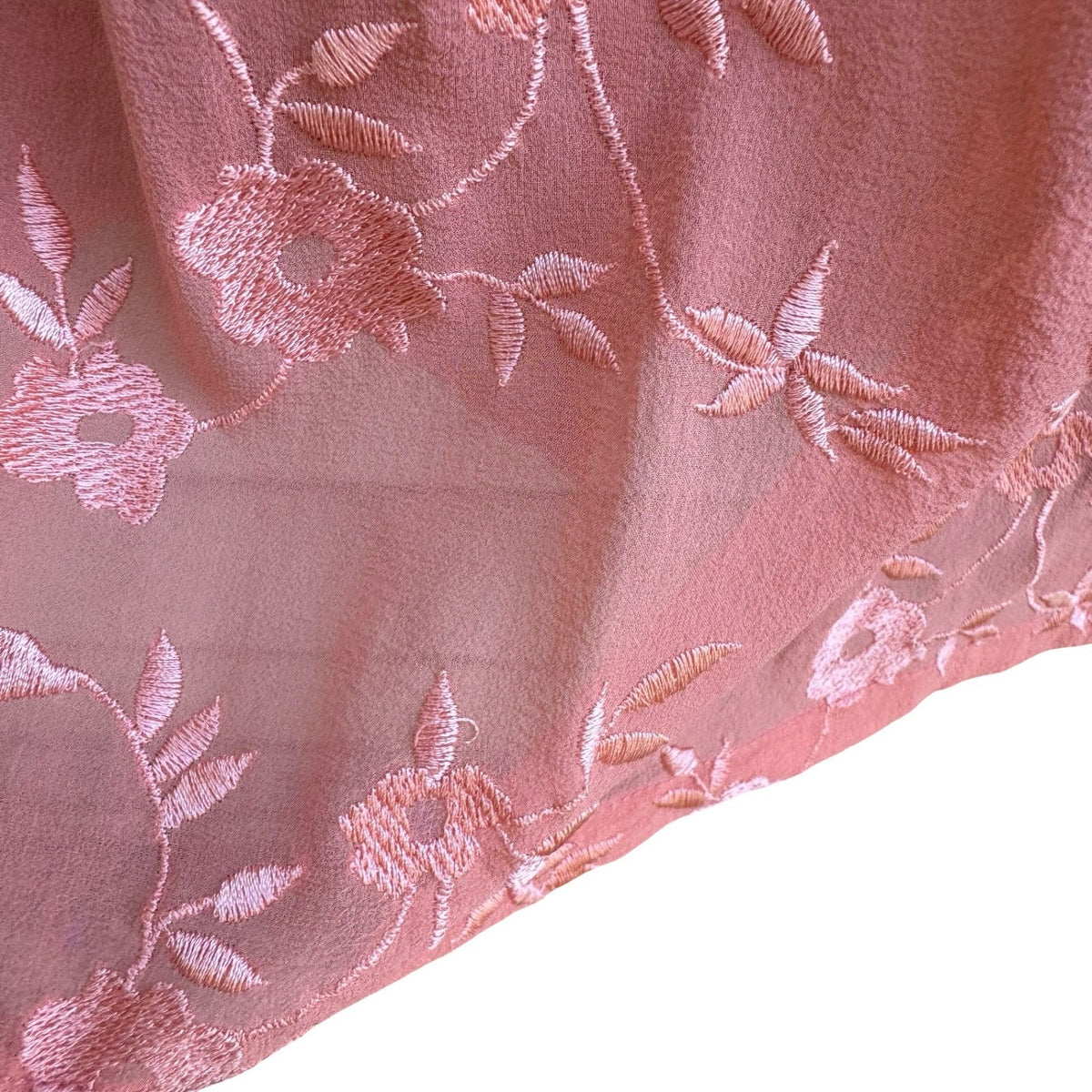 Country Wear Embroidered Linen Silk Cottagecore Lagenlook Sheer Hem Sheath Dress