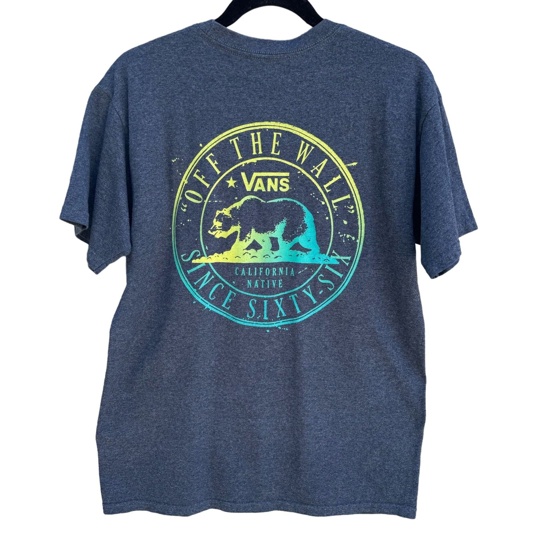 Vans California Native Men's Heathered Blue Off The Wall Short Sleeve T-Shirt M