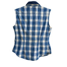 Switch Guess Vintage 90s Womens Blue Plaid Sleeveless Denim Collar Button-Up Shirt M 2 image