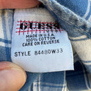 Switch Guess Vintage 90s Womens Blue Plaid Sleeveless Denim Collar Button-Up Shirt M 3 image
