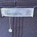 Switch 89th + Madison Minimalist Preppy Layering Ribbed Open Front Cardigan Navy L NEW 2 image