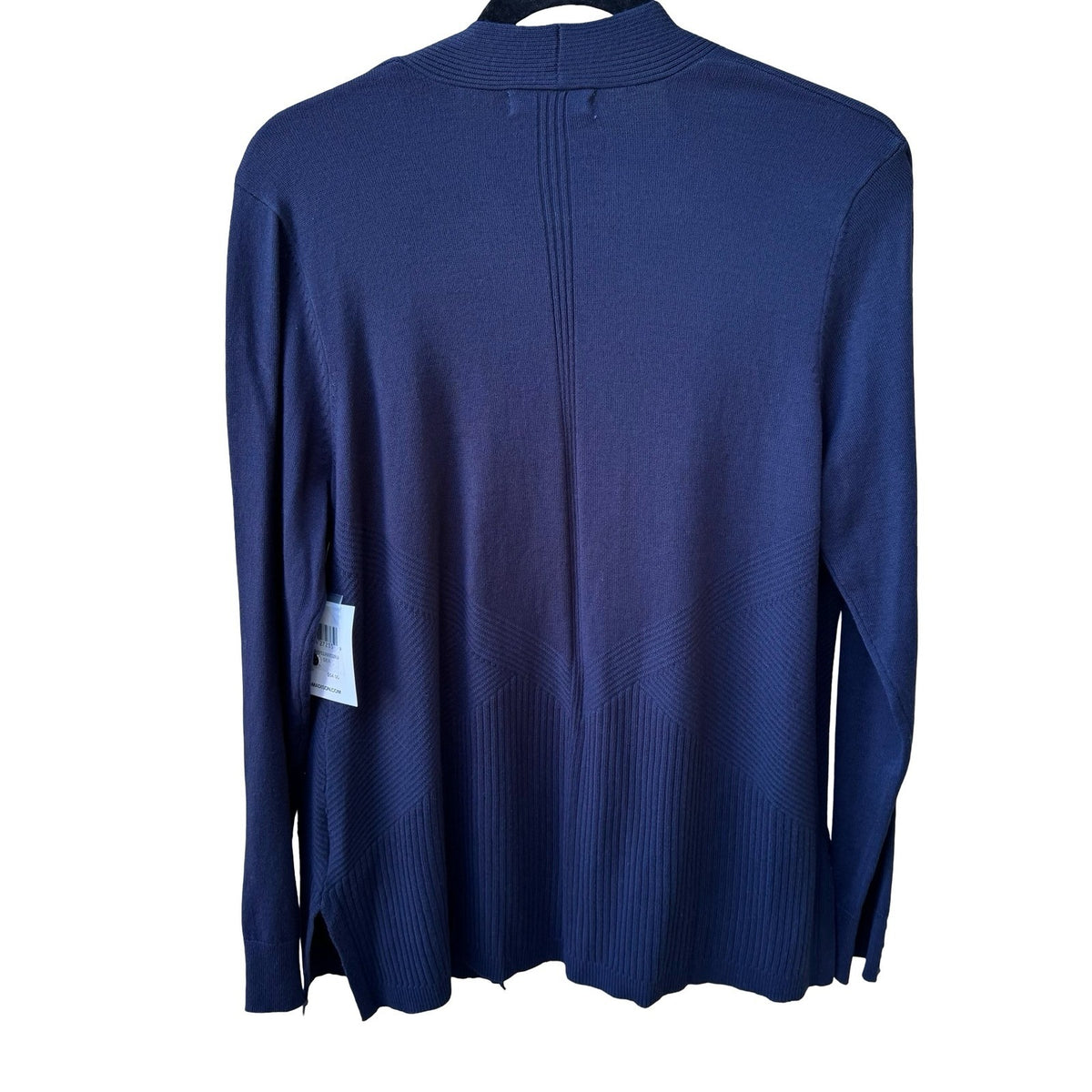 89th + Madison Minimalist Preppy Layering Ribbed Open Front Cardigan Navy L NEW