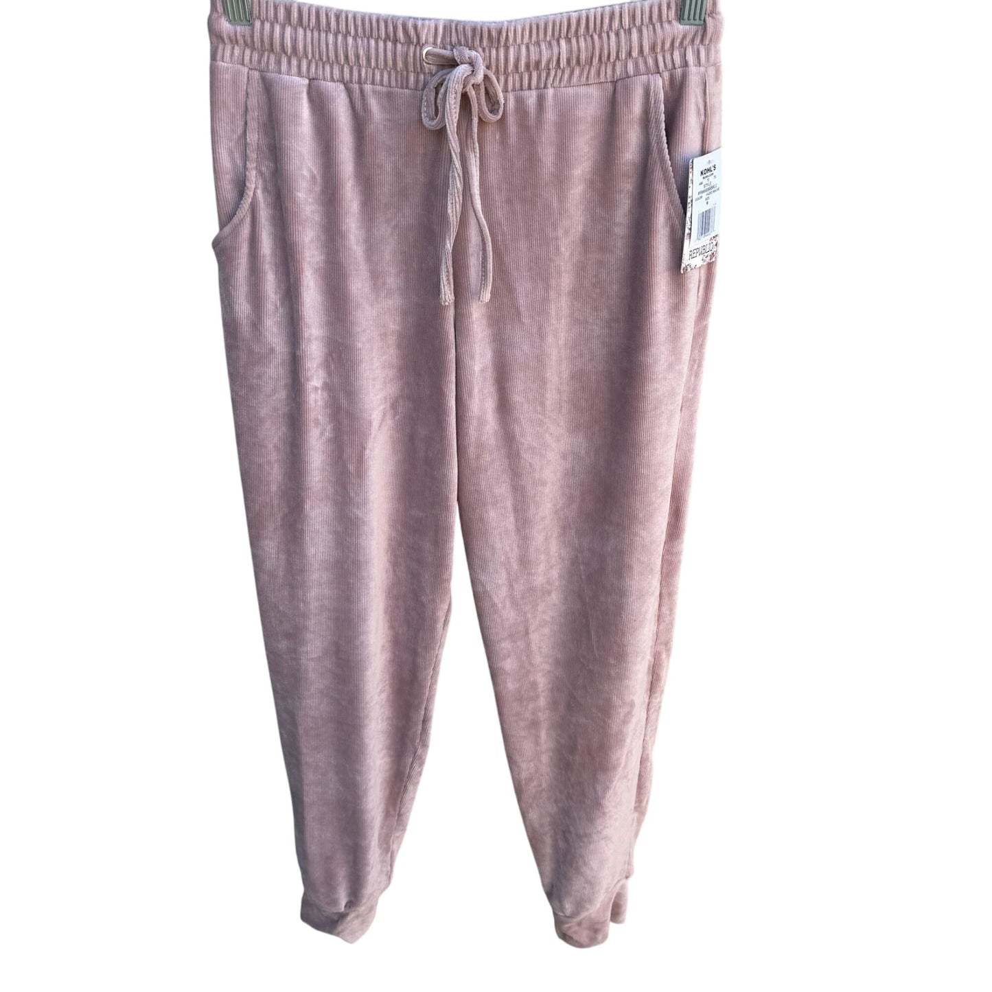 Pink Republic Kohls Womens Mauve Velvet Corduroy Loungwear Jogger Pants New Med