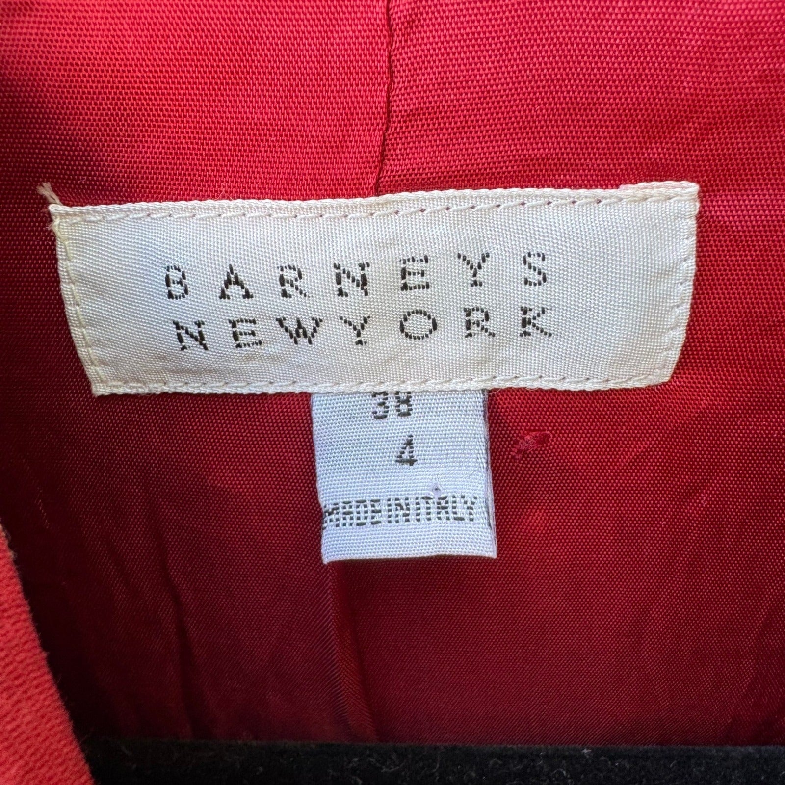 Barneys New York Vintage 90s Red Pinstripe Italian Cotton Silk Blazer Jacket 4