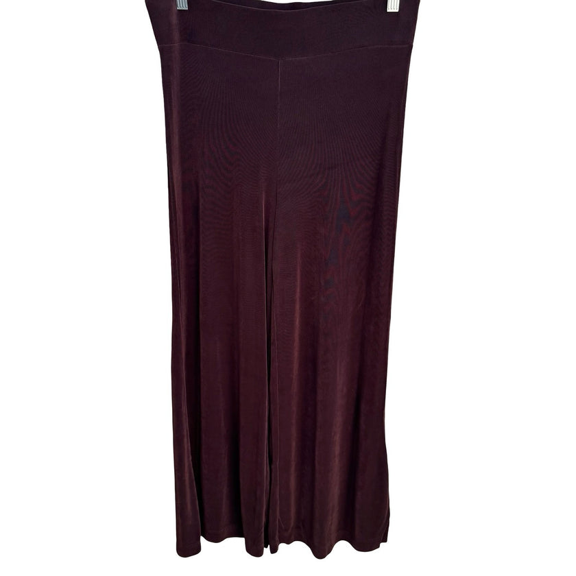Boston Proper Vintage Brown Wide Leg Palazzo Pants High Rise Stretch Jersey Med